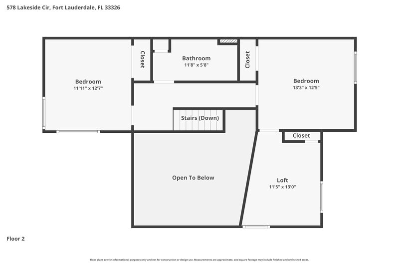 3,565/Mo, 578 Lakeside Cir Sunrise, FL 33326 Floor Plan View 2
