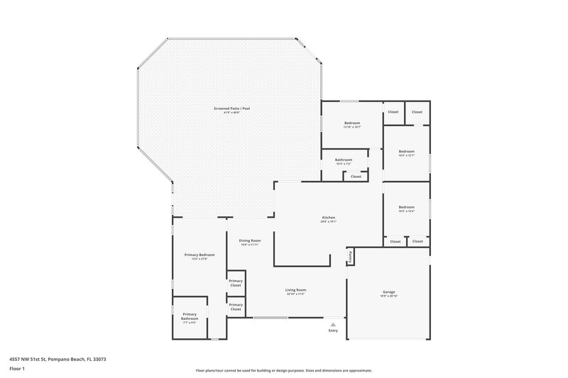 3,600/Mo, 4557 NW 51st St Coconut Creek, FL 33073 Floor Plan View