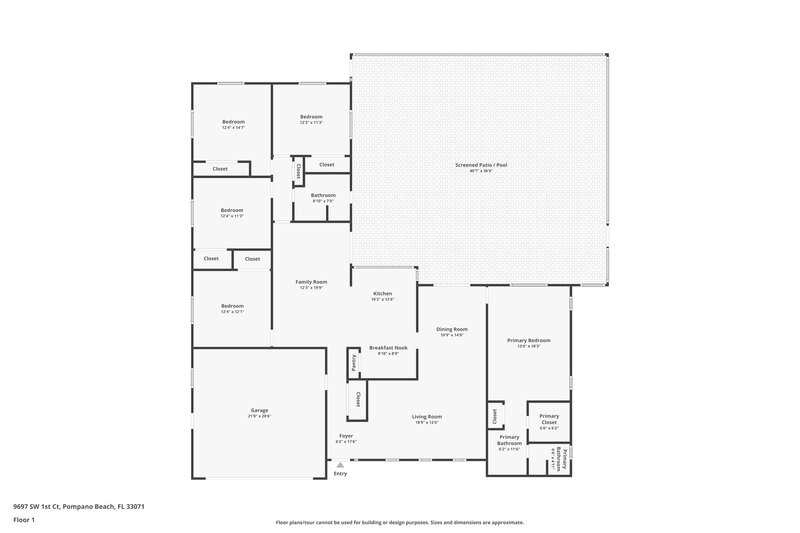 3,830/Mo, 9697 SW 1st Ct Coral Springs, FL 33071 Floor Plan View