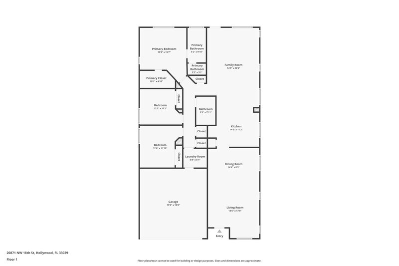 3,340/Mo, 20871 NW 18th St Pembroke Pines, FL 33029 Floor Plan View