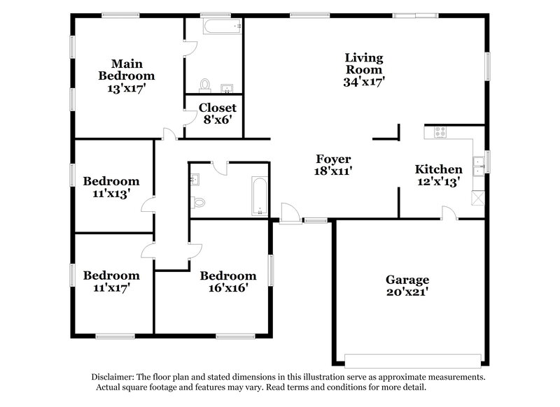 4,200/Mo, 5525 SW 118th Ave Cooper City, FL 33330 Floor Plan View