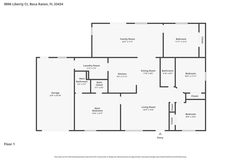 3,300/Mo, 9896 Liberty Ct Boca Raton, FL 33434 Floor Plan View