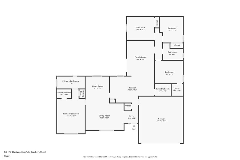 4,480/Mo, 740 NW 41st Way Deerfield Beach, FL 33442 Floor Plan View