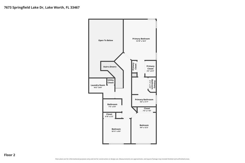 3,210/Mo, 7673 Springfield Lake Dr Lake Worth, FL 33467 Floor Plan View 2