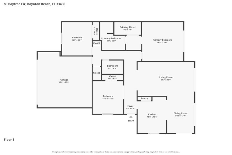 3,040/Mo, 80 Baytree Cir Boynton Beach, FL 33436 Floor Plan View