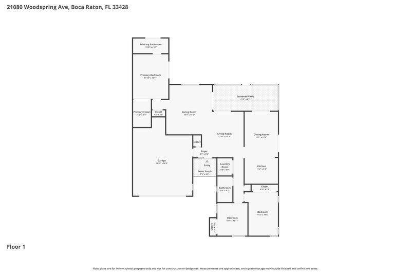 3,295/Mo, 21080 Woodspring Ave Boca Raton, FL 33428 Floor Plan View