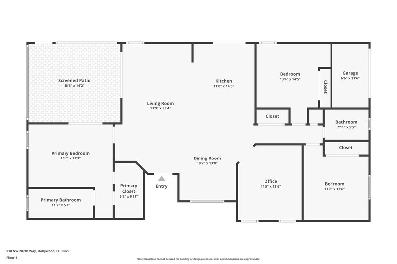 3,495/Mo, 210 NW 207th Way Pembroke Pines, FL 33029 Floor Plan View