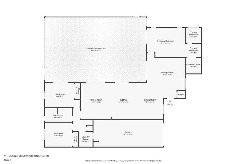 3,675/Mo, 11416 Whisper Sound Dr Boca Raton, FL 33428 Floorplan View