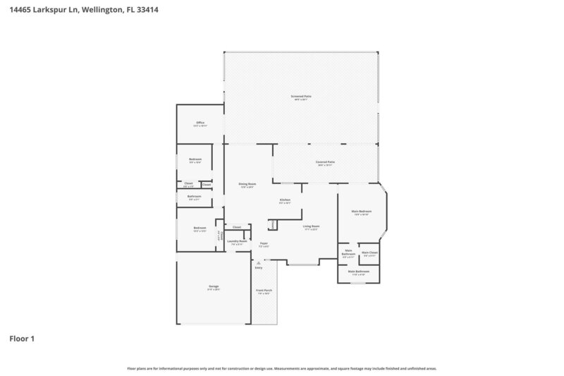 3,230/Mo, 14465 Larkspur Ln Wellington, FL 33414 Floorplan View