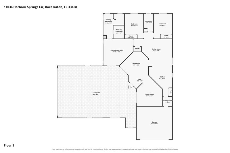 3,970/Mo, 11034 Harbour Springs Cir Boca Raton, FL 33428 Floor Plan View
