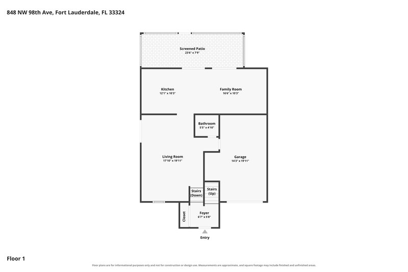 3,365/Mo, 848 NW 98th Ave Plantation, FL 33324 Floor Plan View