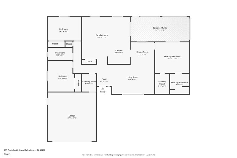 2,880/Mo, 163 Cordoba Cir Royal Palm Beach, FL 33411 Floorplan View