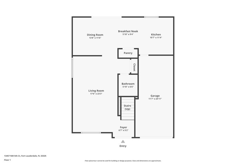 3,425/Mo, 13457 NW 5th Ct Plantation, FL 33325 Floor Plan View