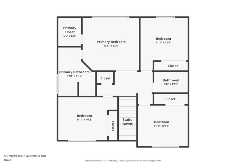 3,425/Mo, 13457 NW 5th Ct Plantation, FL 33325 Floor Plan View 2
