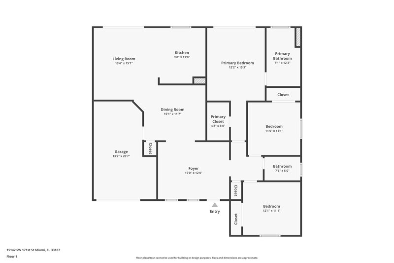 0/Mo, 15142 SW 171st St Miami, FL 33187 Floor Plan View