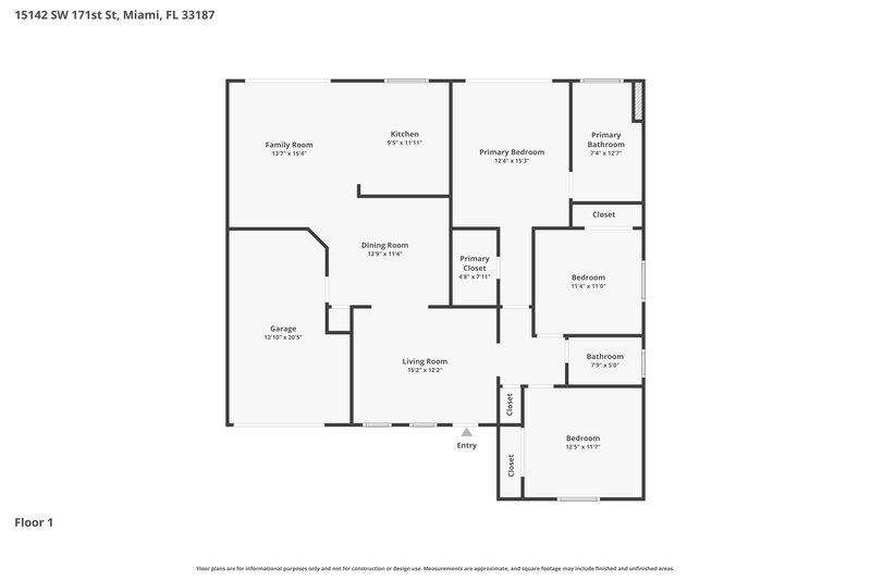 3,345/Mo, 15142 SW 171st St Miami, FL 33187 Floor Plan View