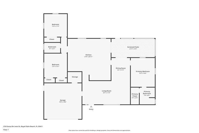2,775/Mo, 276 Ponce de Leon St Royal Palm Beach, FL 33411 Floor Plan View