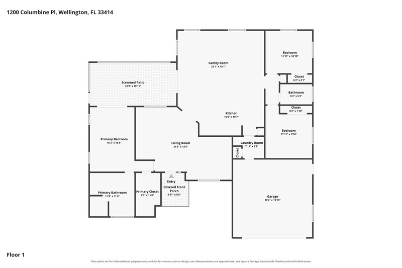 3,295/Mo, 1200 Columbine Pl Wellington, FL 33414 Floor Plan View