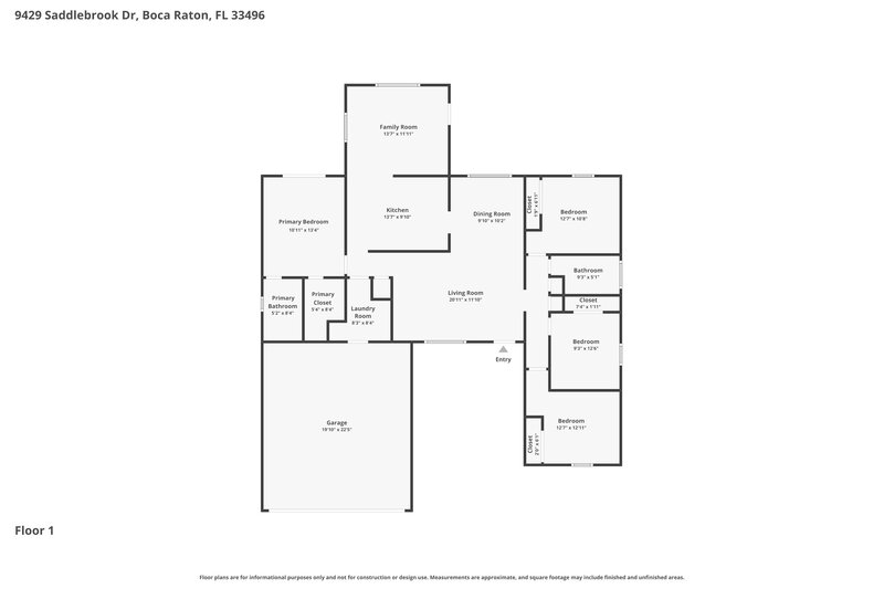 3,260/Mo, 9429 Saddlebrook Dr Boca Raton, FL 33496 Floor Plan View
