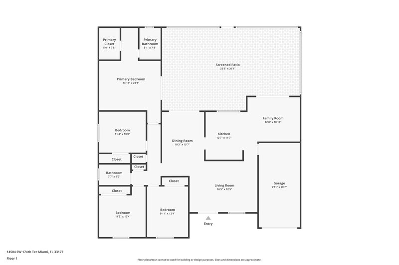 2,905/Mo, 14504 SW 174th Ter Miami, FL 33177 Floor Plan View