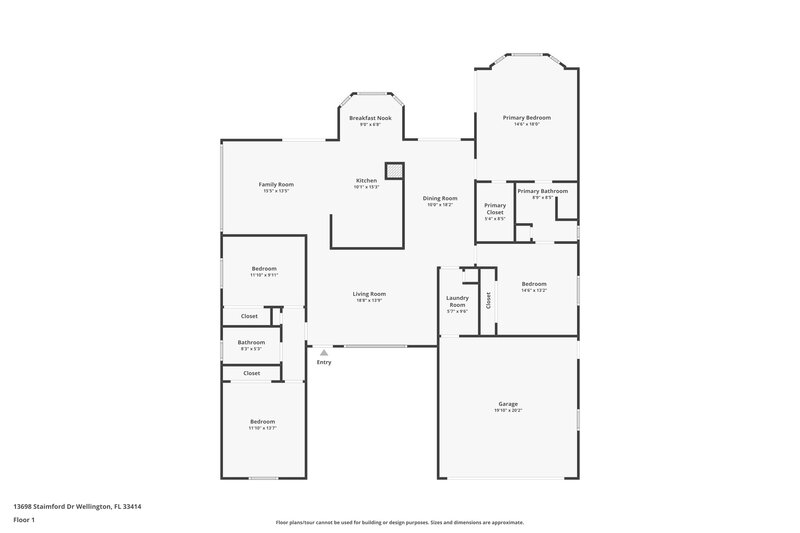 3,580/Mo, 13698 Staimford Dr Wellington, FL 33414 Floor Plan View