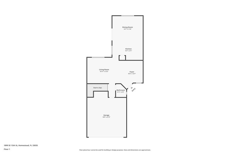2,330/Mo, 1899 SE 13th St Homestead, FL 33035 Floor Plan View