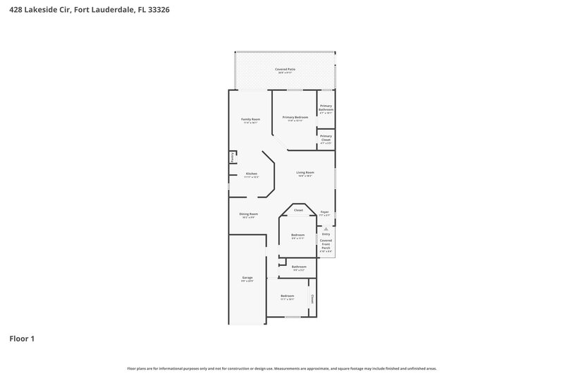 3,350/Mo, 428 Lakeside Cir Sunrise, FL 33326 Floor Plan View
