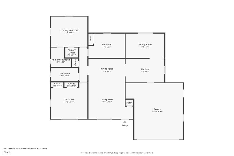 2,860/Mo, 246 Las Palmas St Royal Palm Beach, FL 33411 Floor Plan View