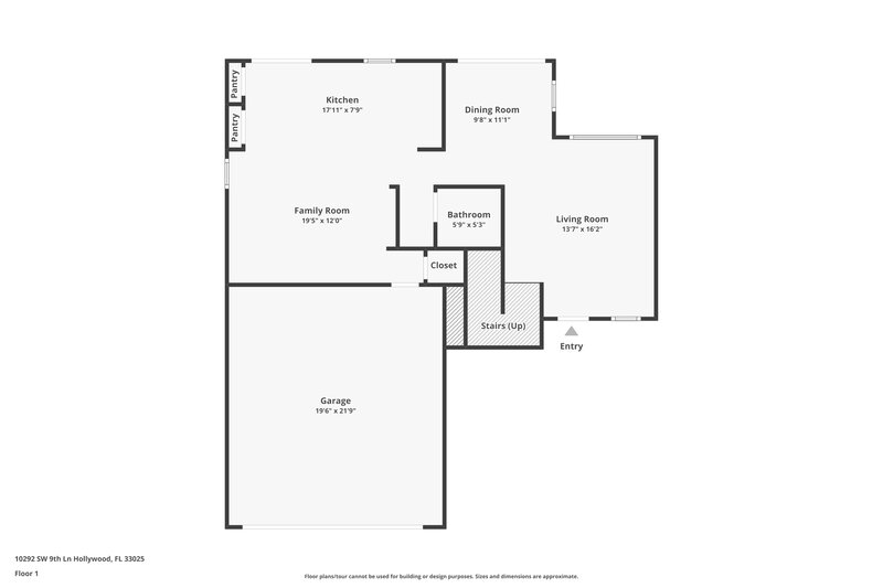3,205/Mo, 10292 SW 9th Ln Pembroke Pines, FL 33025 Floor Plan View
