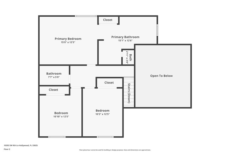 3,205/Mo, 10292 SW 9th Ln Pembroke Pines, FL 33025 Floor Plan View 2