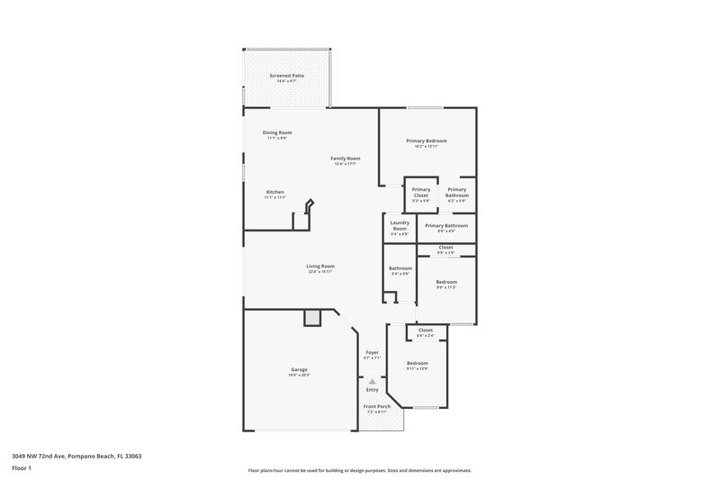 3,085/Mo, 3049 NW 72nd Ave Margate, FL 33063 Floor Plan View