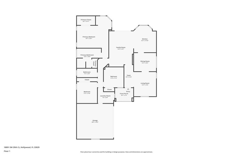 3,425/Mo, 18891 SW 29th Ct Miramar, FL 33029 Floor Plan View