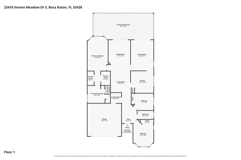 3,320/Mo, 23410 Serene Meadow Dr S Boca Raton, FL 33428 Floor Plan View