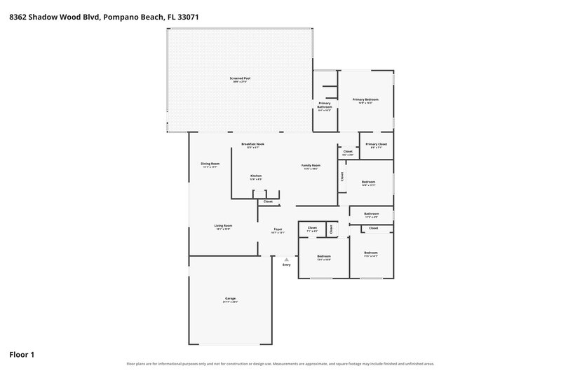 4,100/Mo, 8362 Shadow Wood Blvd Coral Springs, FL 33071 Floor Plan View