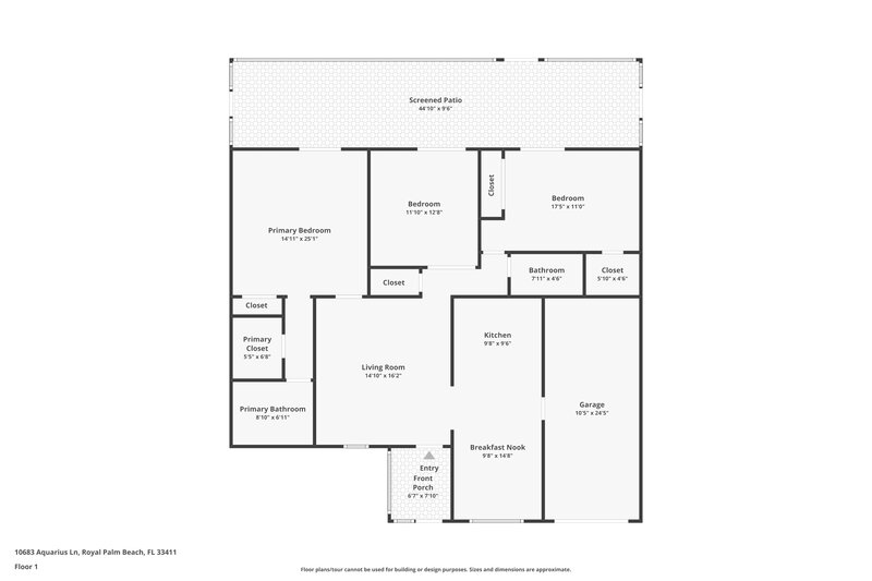 3,085/Mo, 10683 Aquarius Ln Royal Palm Beach, FL 33411 Floor Plan View
