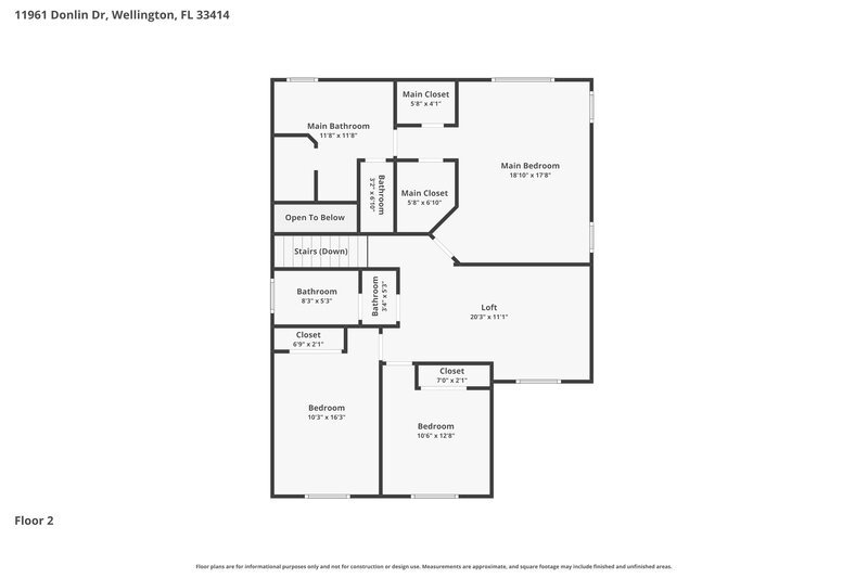 3,560/Mo, 11961 Donlin Dr Wellington, FL 33414 Floor Plan View 2