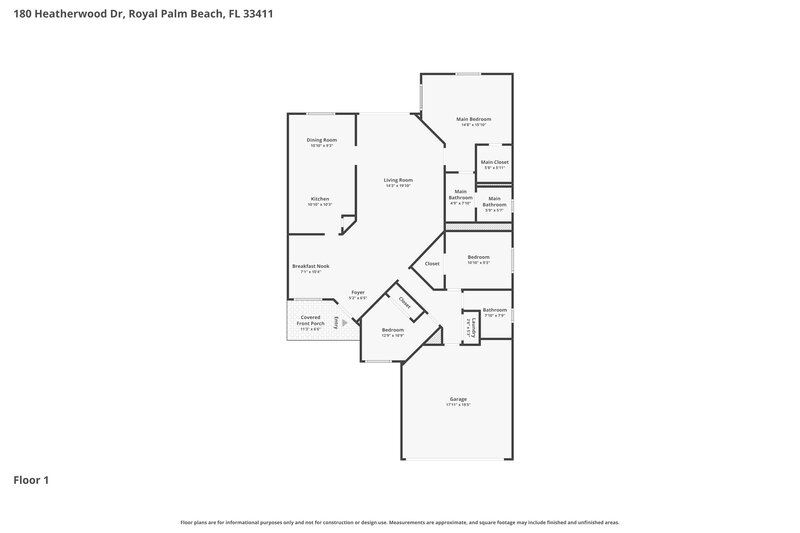 2,990/Mo, 180 Heatherwood Dr Royal Palm Beach, FL 33411 Floor Plan View
