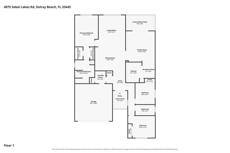 3,535/Mo, 4075 Sabal Lakes Rd Delray Beach, FL 33445 Floor Plan View