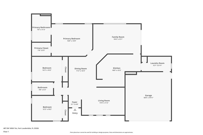 4,035/Mo, 487 SW 169th Ter Weston, FL 33326 Floor Plan View