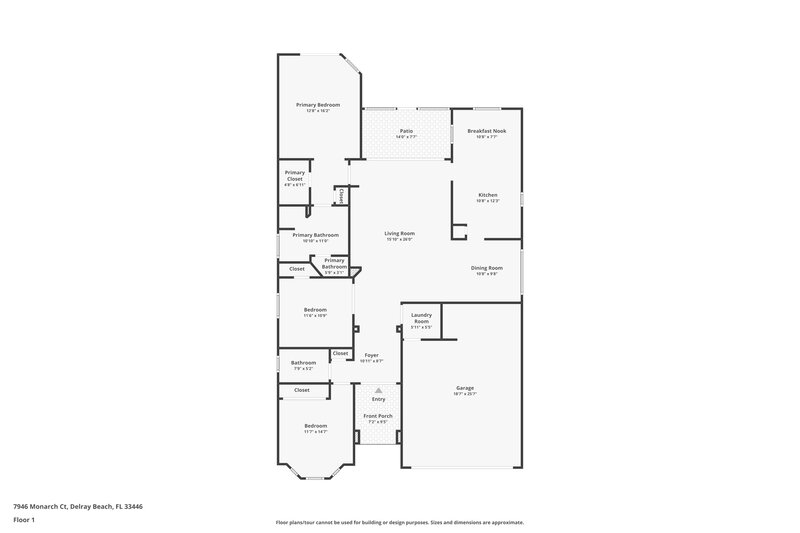 3,045/Mo, 7946 Monarch Ct Delray Beach, FL 33446 Floor Plan View