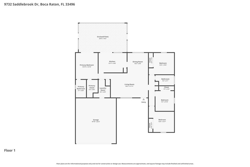 3,470/Mo, 9732 Saddlebrook Dr Boca Raton, FL 33496 Floor Plan View