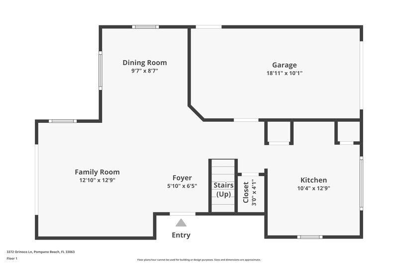 2,995/Mo, 3372 Orinoco Ln Margate, FL 33063 Floor Plan View