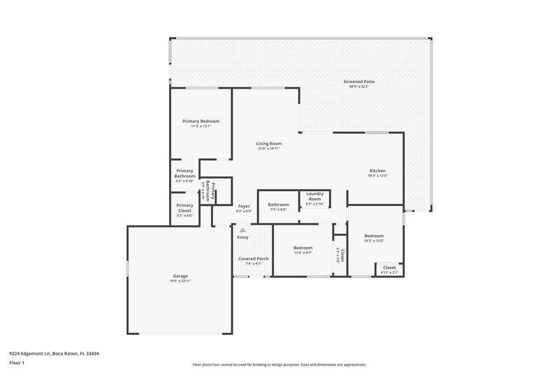 3,025/Mo, 9224 Edgemont Ln Boca Raton, FL 33434 Floor Plan View