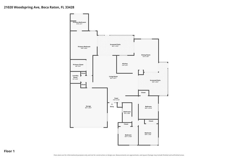3,610/Mo, 21020 Woodspring Ave Boca Raton, FL 33428 Floor Plan View