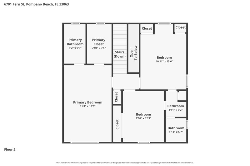 3,130/Mo, 6701 Fern St Margate, FL 33063 Floor Plan View 2