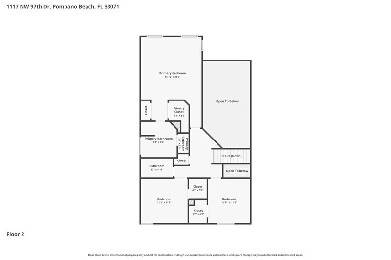 3,900/Mo, 1117 NW 97th Dr Coral Springs, FL 33071 Floor Plan View 2