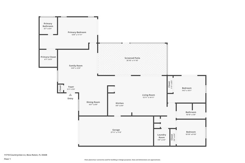 3,030/Mo, 11710 Countryview Ln Boca Raton, FL 33428 Floorplan View