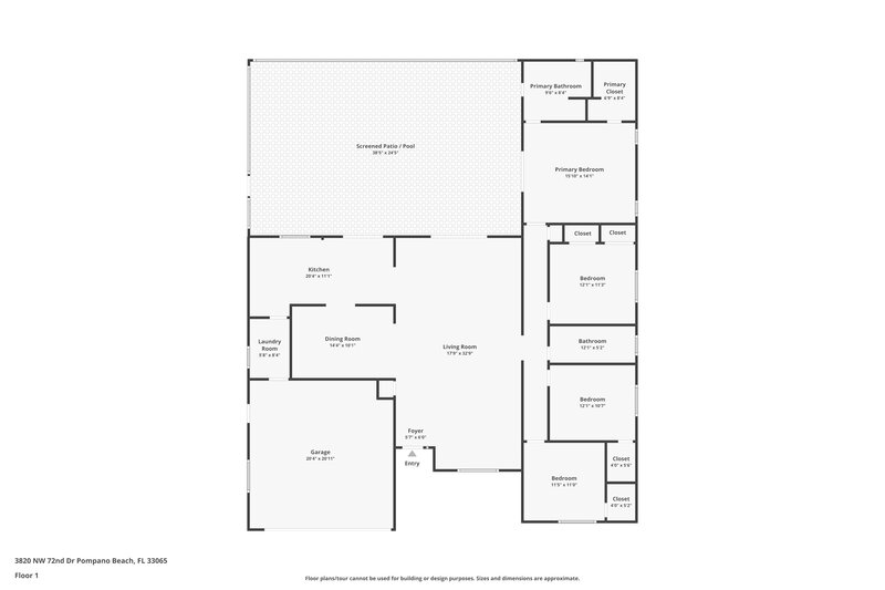 3,760/Mo, 3820 NW 72nd Dr Coral Springs, FL 33065 Floor Plan View