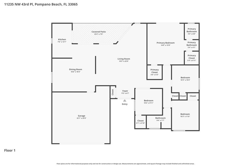 3,990/Mo, 11235 NW 43rd Pl Coral Springs, FL 33065 Floor Plan View