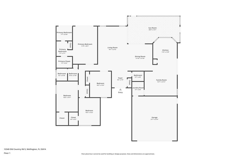3,605/Mo, 12340 Old Country Rd S Wellington, FL 33414 Floor Plan View